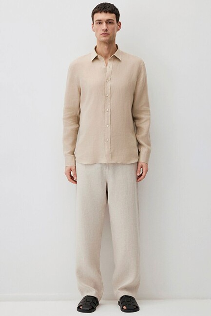 Erkek Uzun Kol Gömlek 0211466-70004 Bej (2)