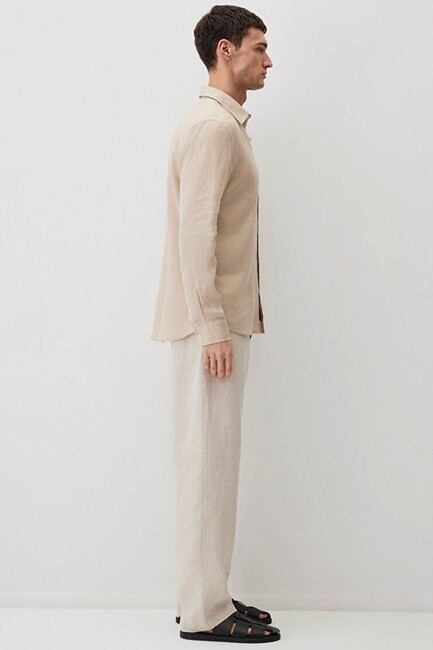 Erkek Uzun Kol Gömlek 0211466-70004 Bej - Thumbnail