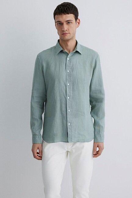 Erkek Uzun Kol Gömlek 0211466-70113 Yeşil (3)