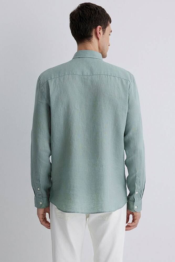 Erkek Uzun Kol Gömlek 0211466-70113 Yeşil 