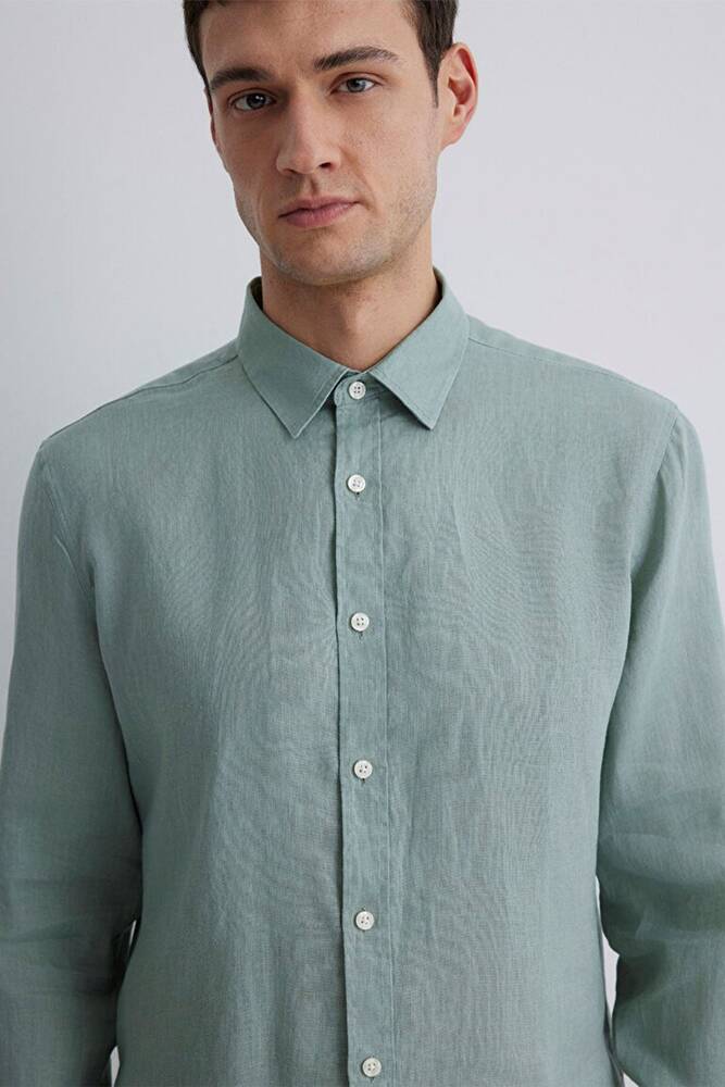 Erkek Uzun Kol Gömlek 0211466-70113 Yeşil 