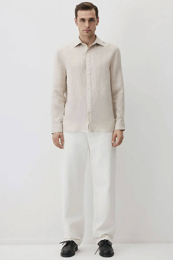 Erkek Uzun Kol Gömlek 0211466-70134 Bej 