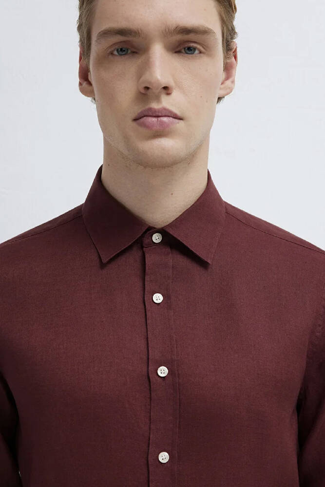 Erkek Uzun Kol Gömlek 0211466-70396 Kırmızı 