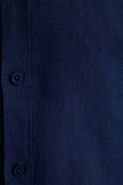 Erkek Uzun Kol Gömlek 0211466-70497 Lacivert - Thumbnail