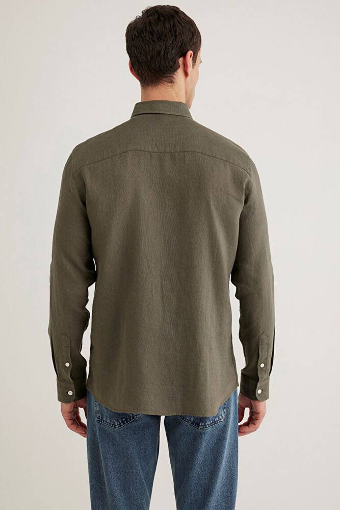 Erkek Uzun Kol Gömlek 0211466-71546 Haki 