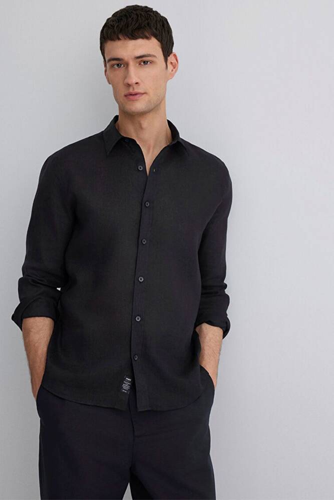 Erkek Uzun Kol Gömlek 0211466-900 Siyah 