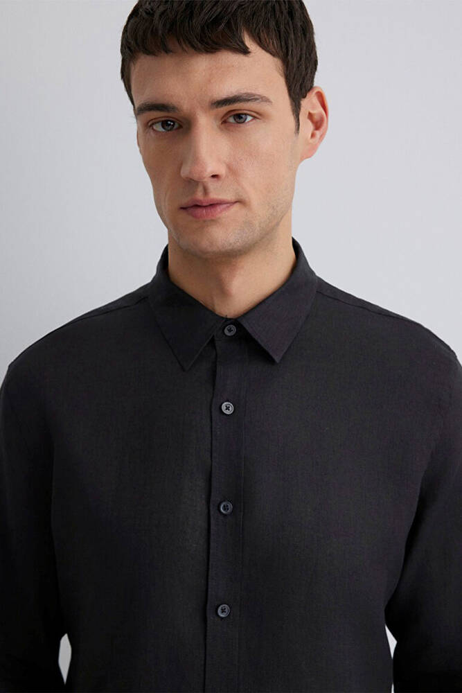 Erkek Uzun Kol Gömlek 0211466-900 Siyah 