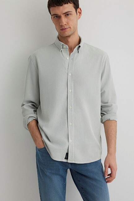 Erkek Uzun Kol Gömlek 0211482-70148 Gri (1)