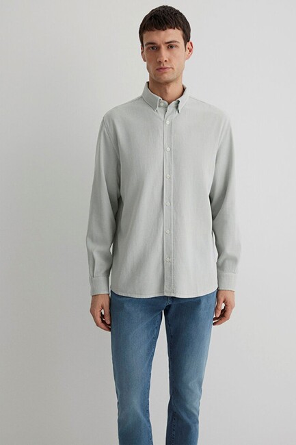Erkek Uzun Kol Gömlek 0211482-70148 Gri (3)