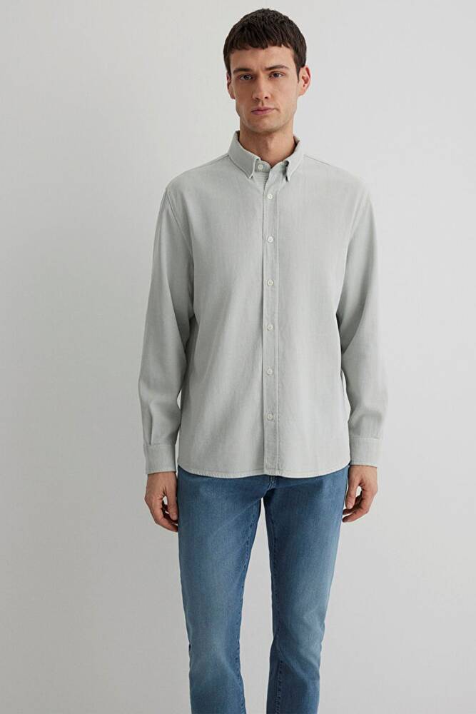 Erkek Uzun Kol Gömlek 0211482-70148 Gri 