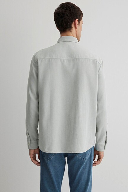 Erkek Uzun Kol Gömlek 0211482-70148 Gri - Thumbnail