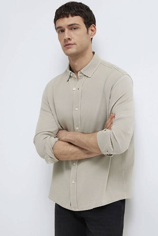 Erkek Uzun Kol Gömlek 0211482-70333 Bej 