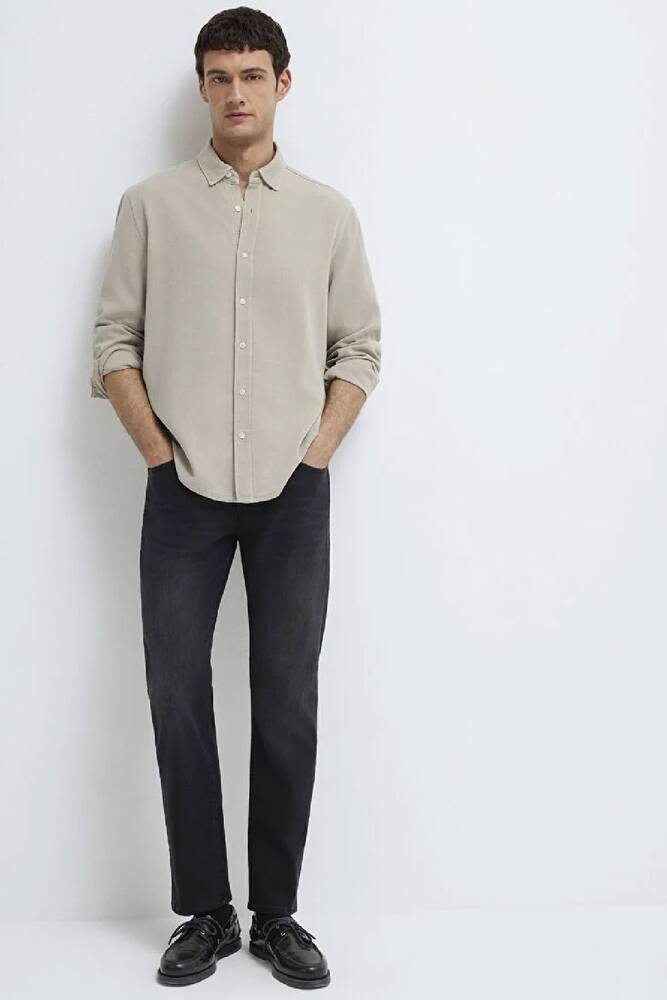 Erkek Uzun Kol Gömlek 0211482-70333 Bej 