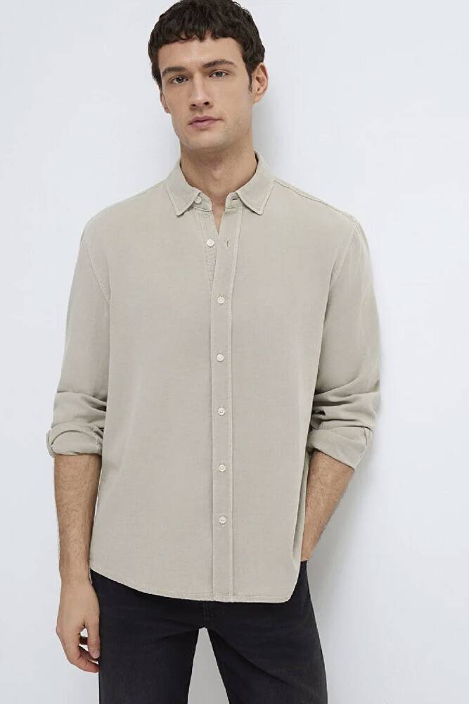 Erkek Uzun Kol Gömlek 0211482-70333 Bej 