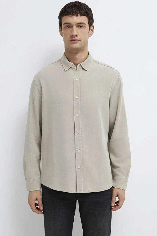 Erkek Uzun Kol Gömlek 0211482-70333 Bej 