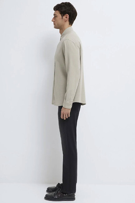 Erkek Uzun Kol Gömlek 0211482-70333 Bej - Thumbnail