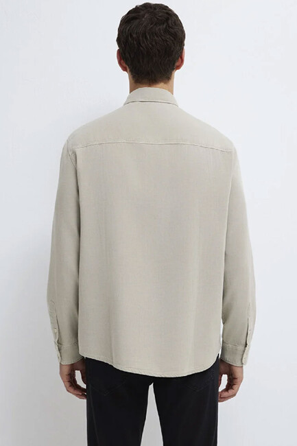 Erkek Uzun Kol Gömlek 0211482-70333 Bej - Thumbnail