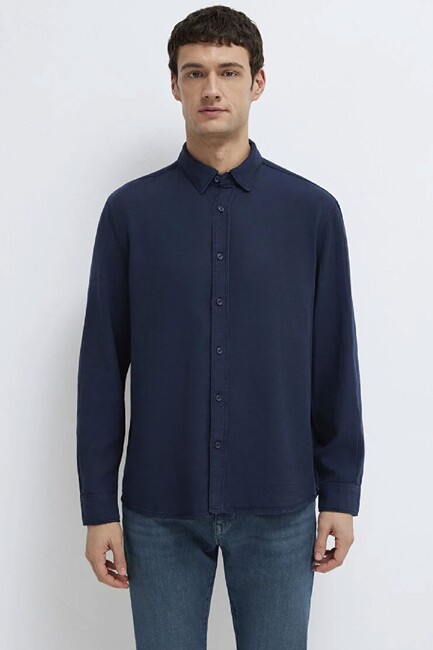 Erkek Uzun Kol Gömlek 0211482-70490 Lacivert (3)