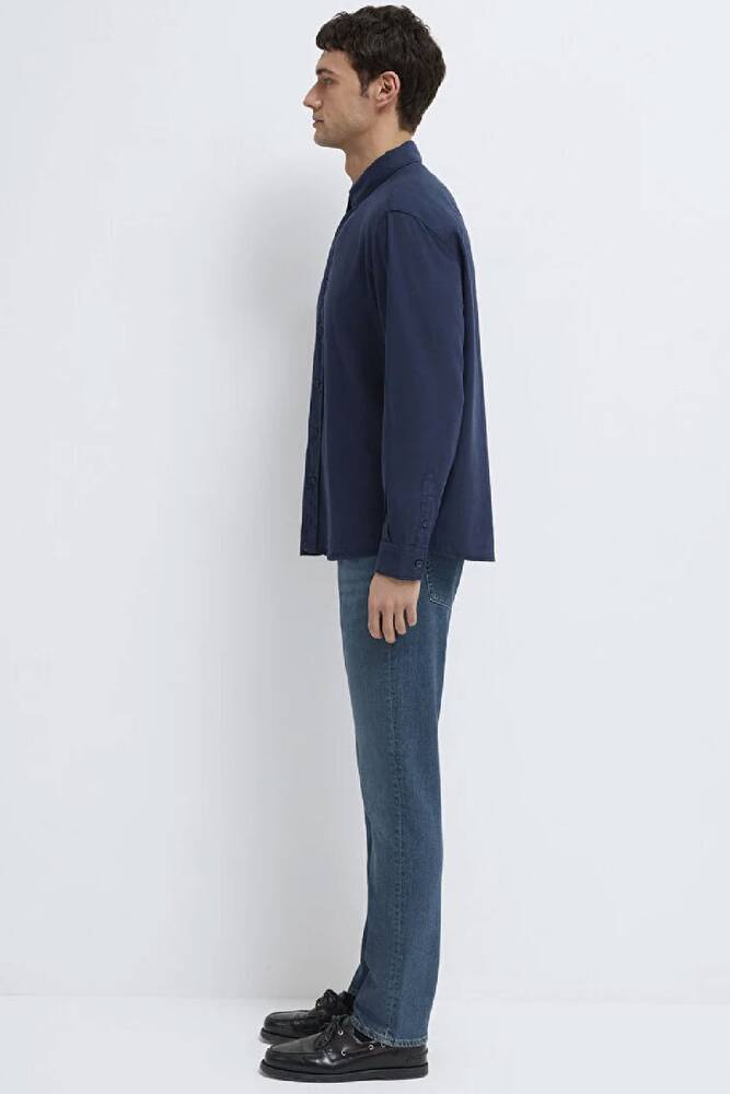 Erkek Uzun Kol Gömlek 0211482-70490 Lacivert 