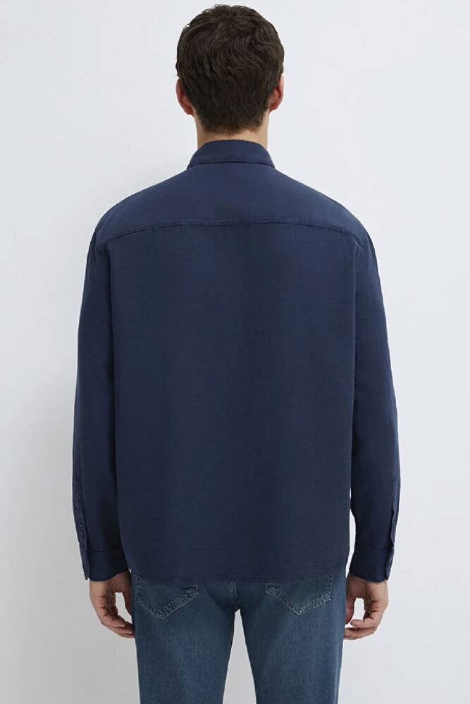 Erkek Uzun Kol Gömlek 0211482-70490 Lacivert 