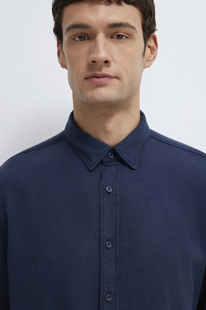 Erkek Uzun Kol Gömlek 0211482-70490 Lacivert 