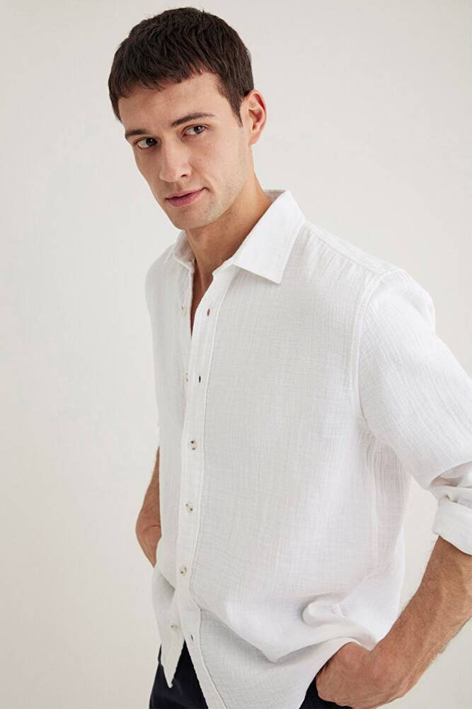 Erkek Uzun Kol Gömlek 0211518-620 Beyaz 