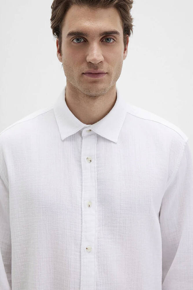 Erkek Uzun Kol Gömlek 0211518-620 Beyaz 