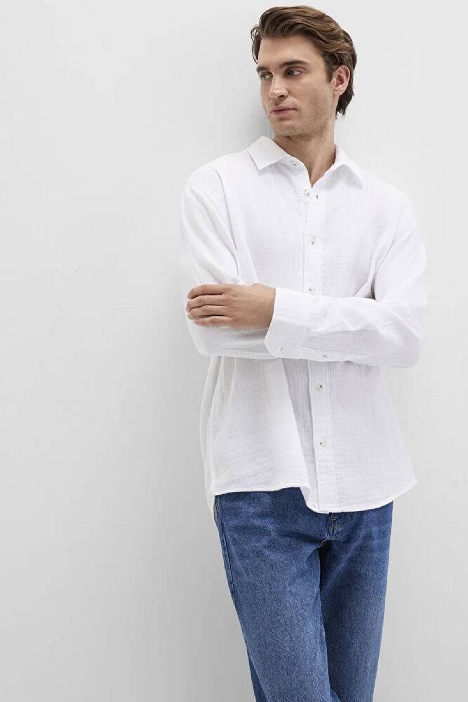 Erkek Uzun Kol Gömlek 0211518-620 Beyaz 