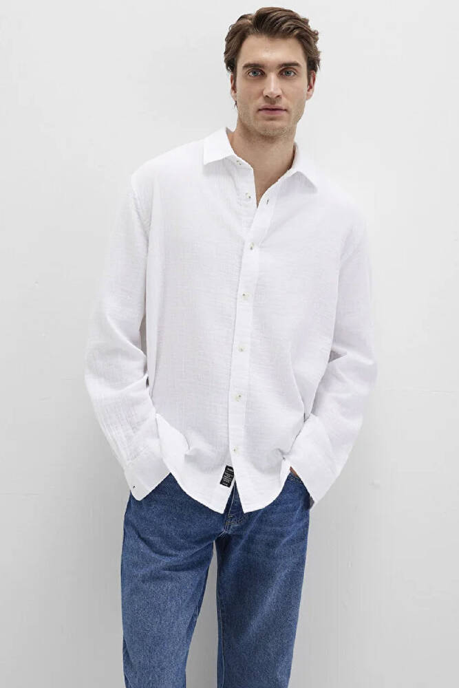 Erkek Uzun Kol Gömlek 0211518-620 Beyaz 