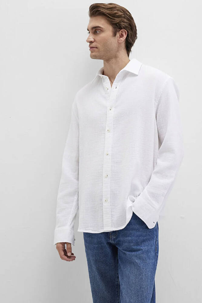 Erkek Uzun Kol Gömlek 0211518-620 Beyaz 