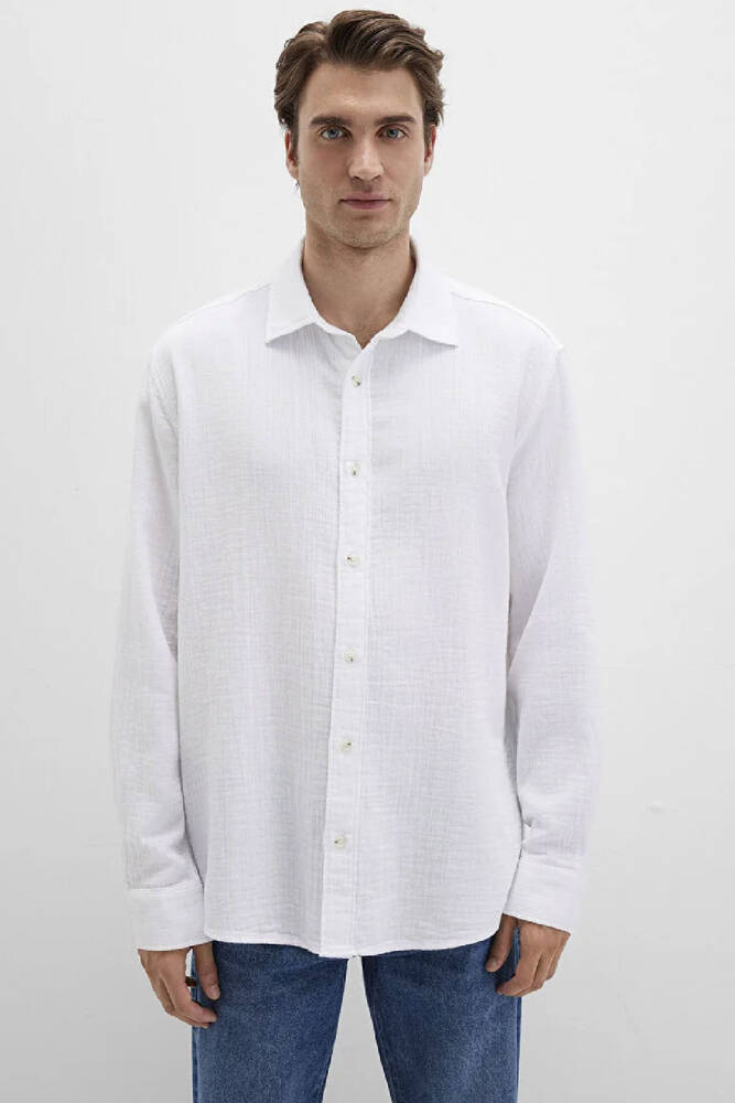 Erkek Uzun Kol Gömlek 0211518-620 Beyaz 