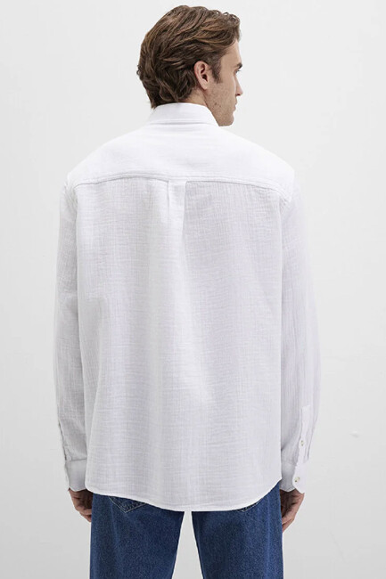 Erkek Uzun Kol Gömlek 0211518-620 Beyaz - Thumbnail