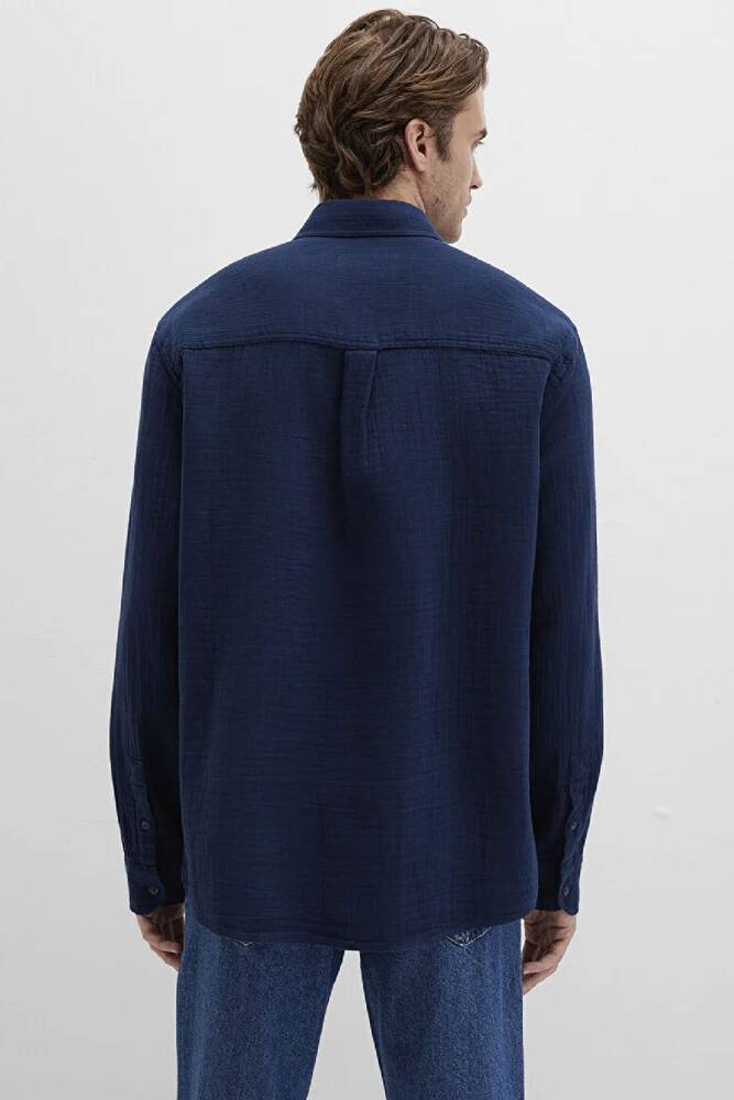 Erkek Uzun Kol Gömlek 0211518-80872 Lacivert 