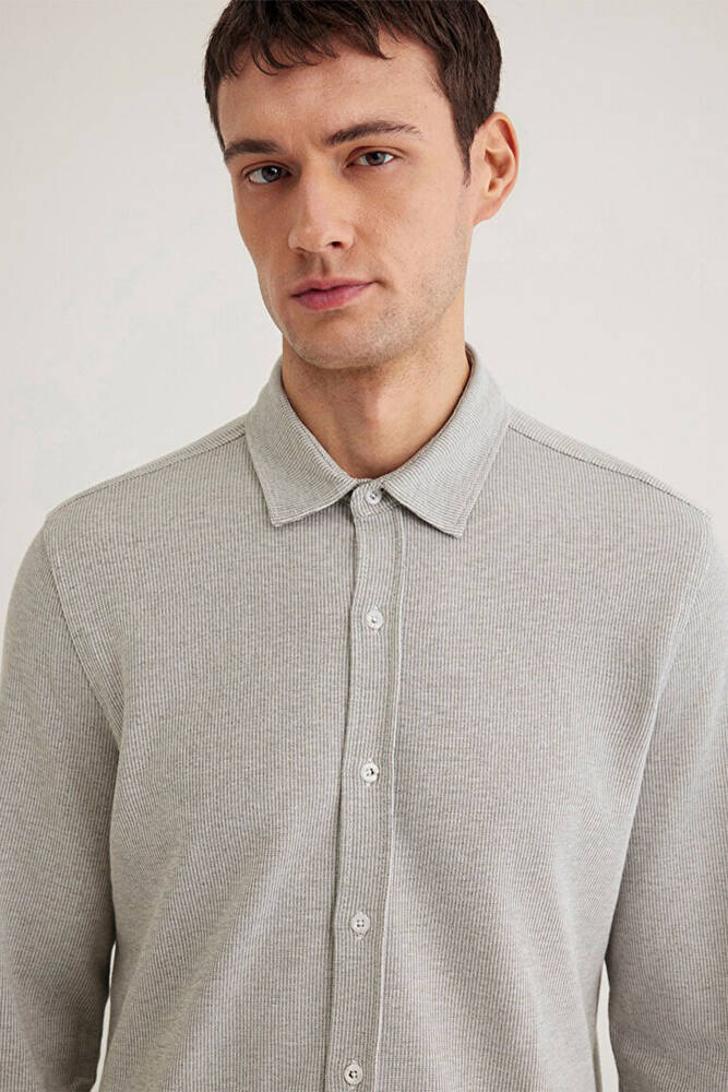 Erkek Uzun Kol Gömlek 0211524-86961 Gri 