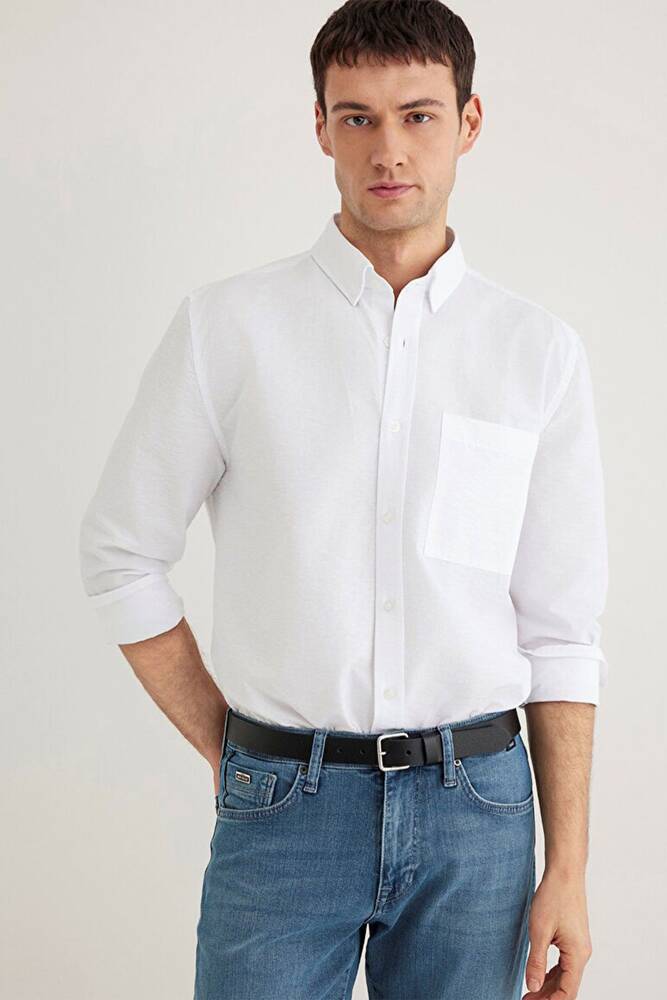 Erkek Uzun Kol Gömlek 0211527-620 Beyaz 