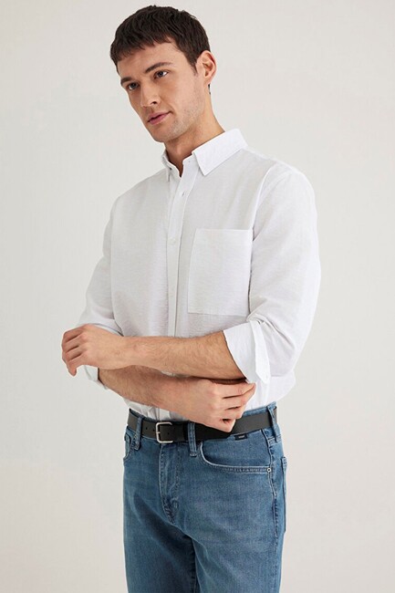 Erkek Uzun Kol Gömlek 0211527-620 Beyaz (2)