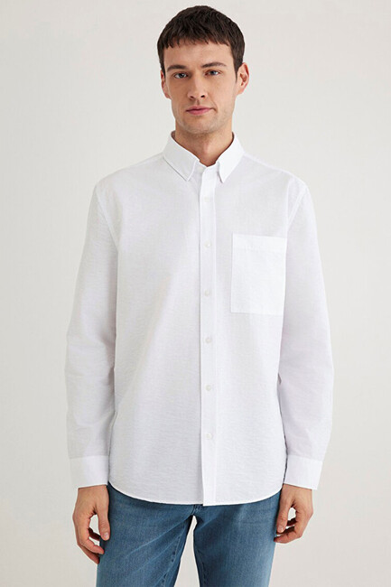 Erkek Uzun Kol Gömlek 0211527-620 Beyaz (3)