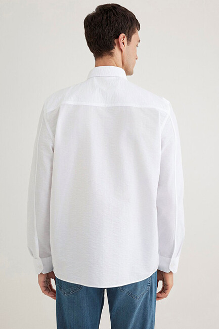 Erkek Uzun Kol Gömlek 0211527-620 Beyaz - Thumbnail
