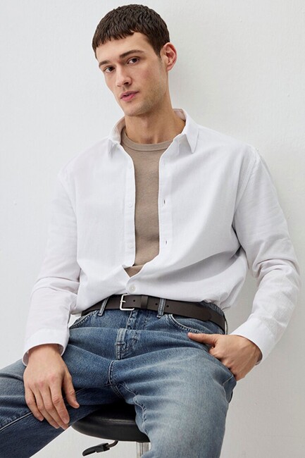 Erkek Uzun Kol Gömlek 0211554-620 Beyaz (1)