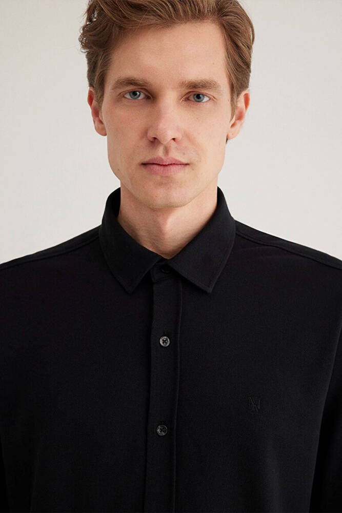 Erkek Uzun Kol Gömlek 0211583-900 Siyah 