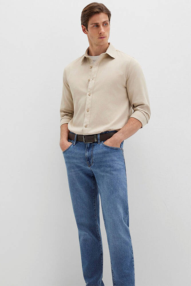 Erkek Uzun Kol Gömlek 0211641-70039 Bej 