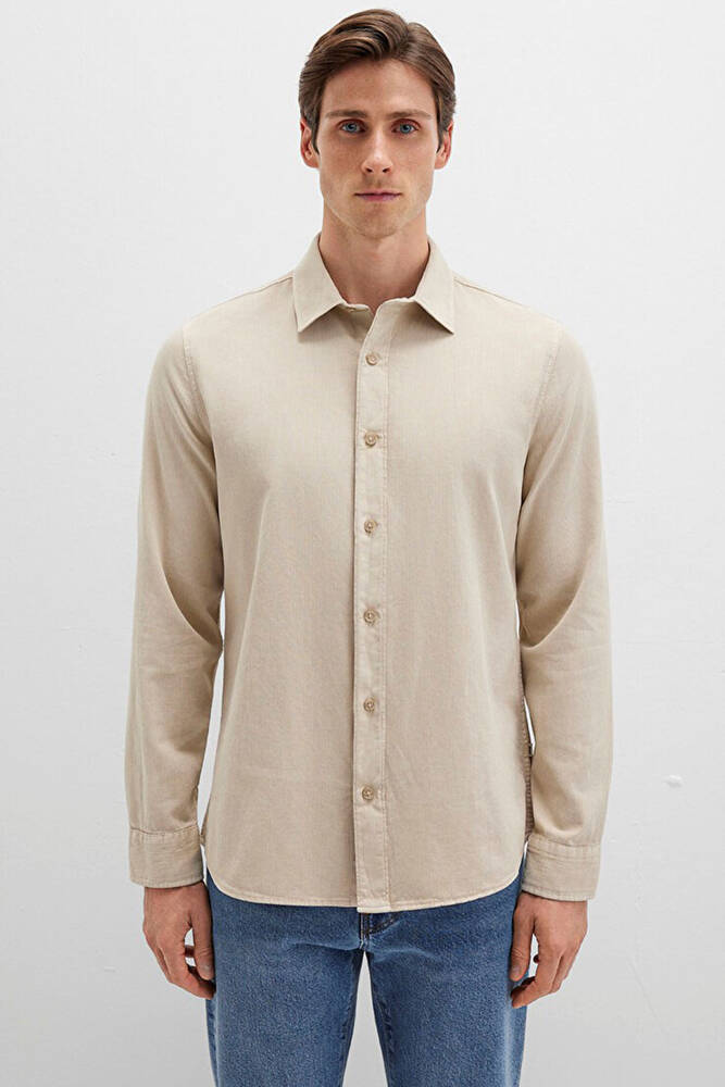 Erkek Uzun Kol Gömlek 0211641-70039 Bej 
