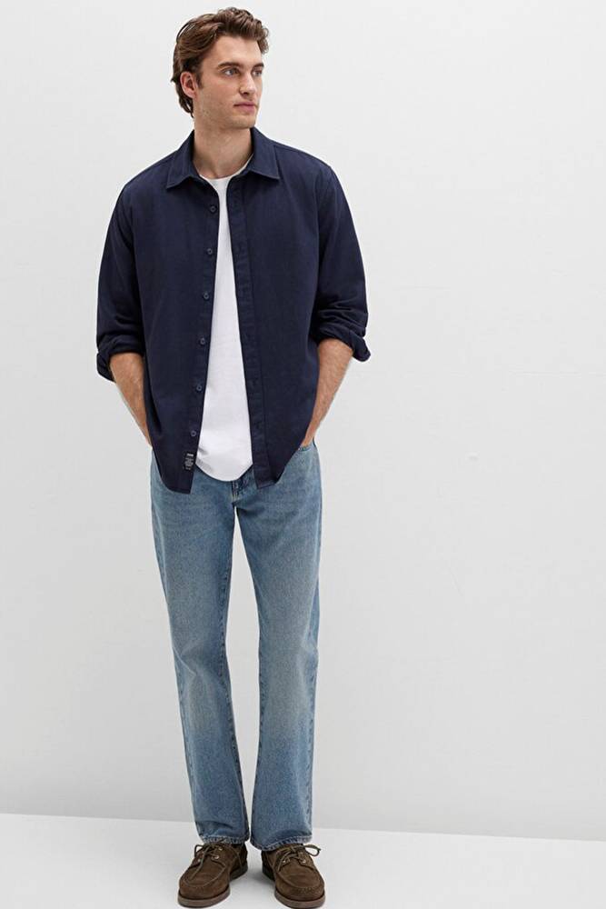 Erkek Uzun Kol Gömlek 0211641-82183 Lacivert 