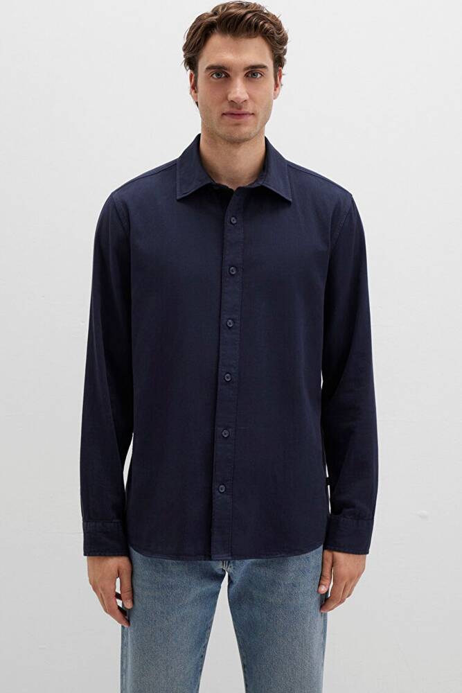 Erkek Uzun Kol Gömlek 0211641-82183 Lacivert 