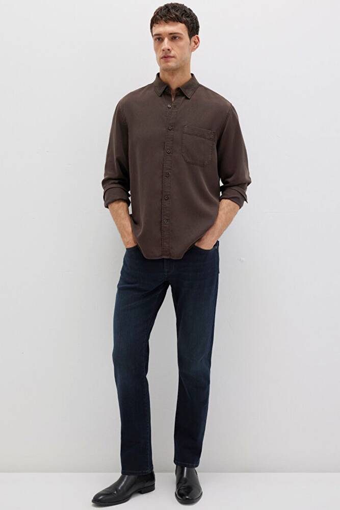 Erkek Uzun Kol Gömlek 0211647-70219 Kahve 