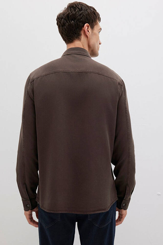 Erkek Uzun Kol Gömlek 0211647-70219 Kahve 