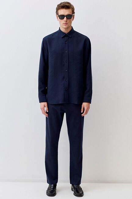 Erkek Uzun Kol Gömlek 0211650-70490 Lacivert (3)