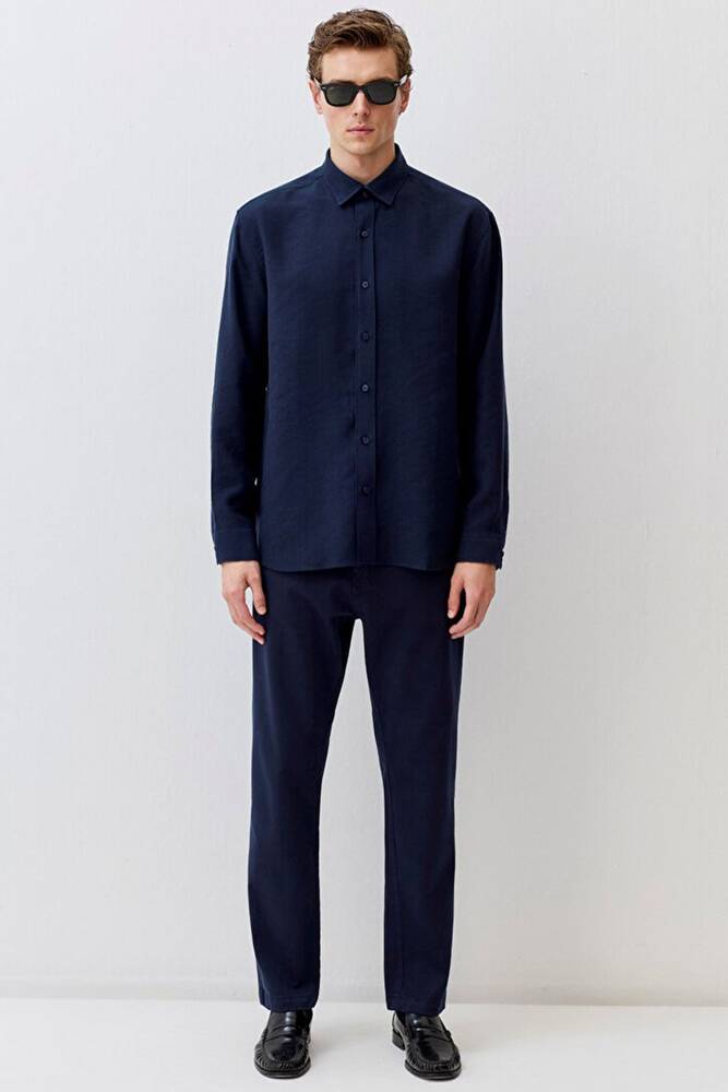 Erkek Uzun Kol Gömlek 0211650-70490 Lacivert 