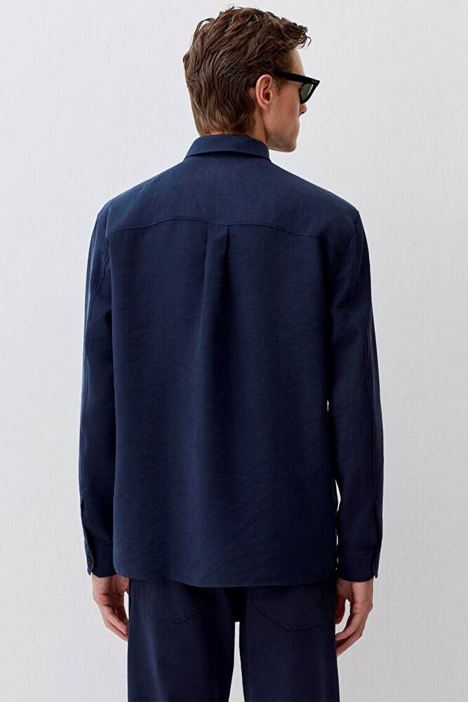 Erkek Uzun Kol Gömlek 0211650-70490 Lacivert 