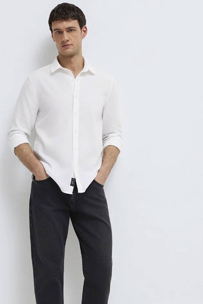 Erkek Uzun Kol Gömlek 0211656-620 Beyaz 